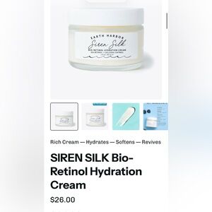 Earth Harbor Siren Silk Bio-Retinol Hydration Cream NWT